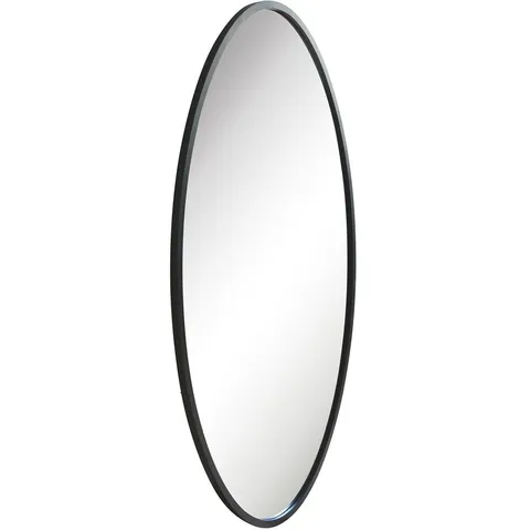 BOXED MIRROROUTLET THE OVALE BLACK METAL OVAL OUTDOOR GARDEN WALL MIRROR 180 X 100CM