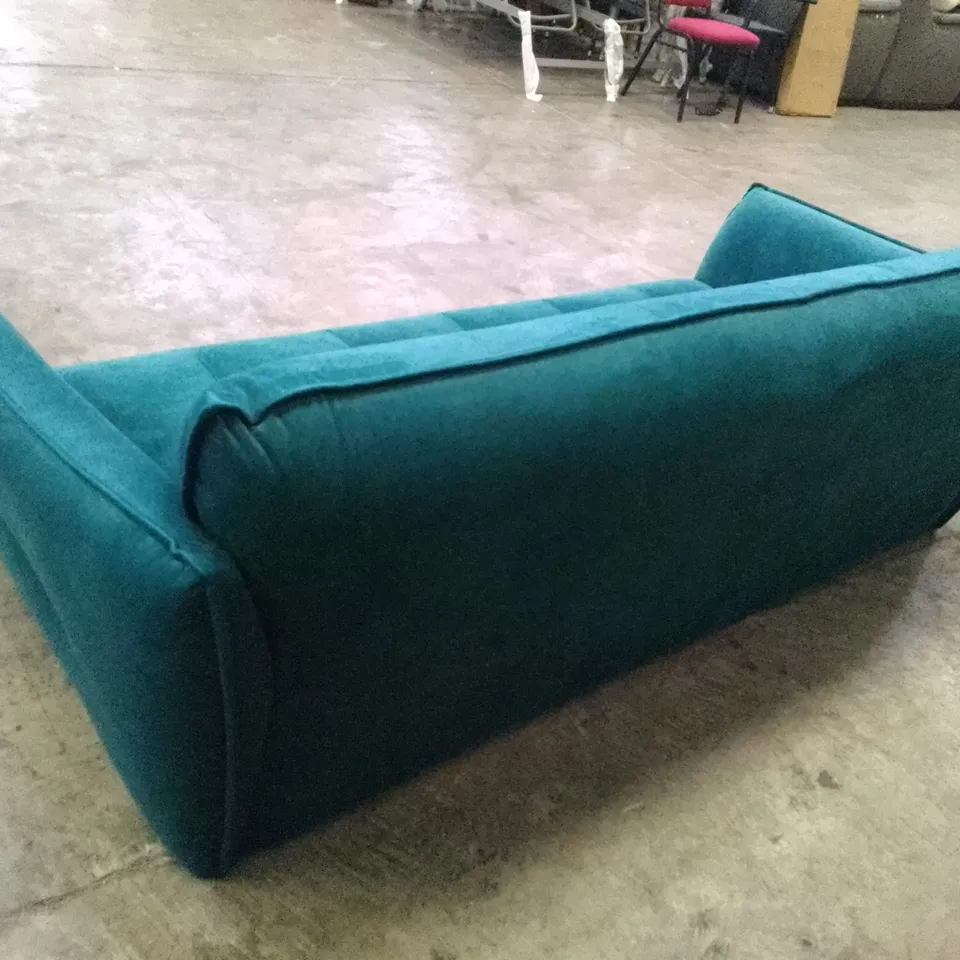 QUALITY ITALIAN DESIGNER SEVILLE LARGE SOFA - TEAL VELVET FABRIC