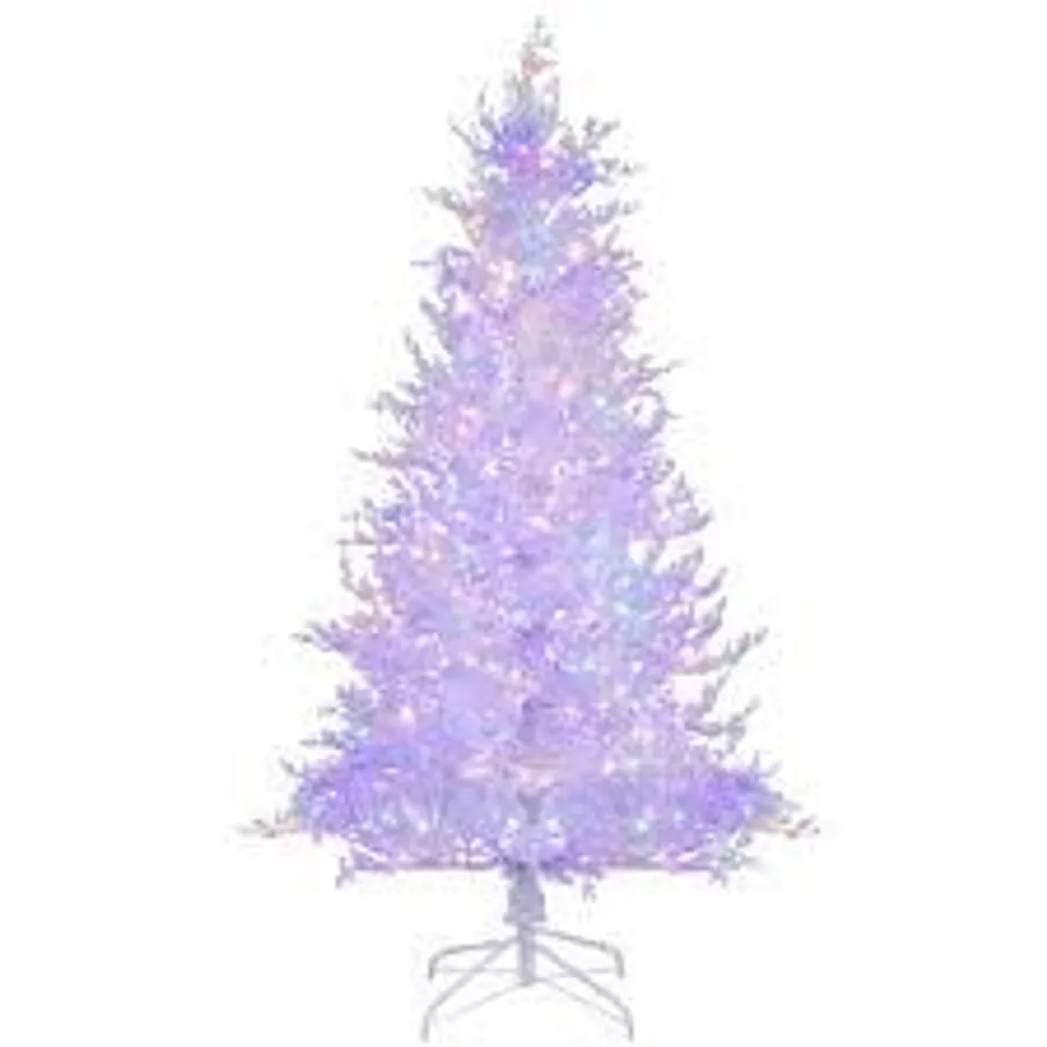 BOXED COSTWAY PRE LIT WHITE SNOW FLOCKED PE LED ARTIFICIAL CHRISTMAS TREE 6FT