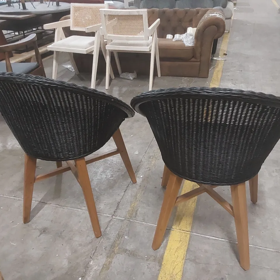 PAIR OF DESIGNER RATTAN CHAIRS