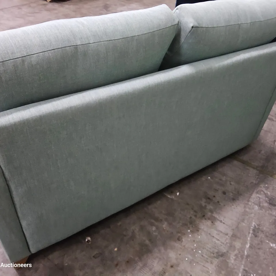 DESIGNER THE FOXHAM NORDIC BLUE FABRIC METAL ACTION SOFA BED 