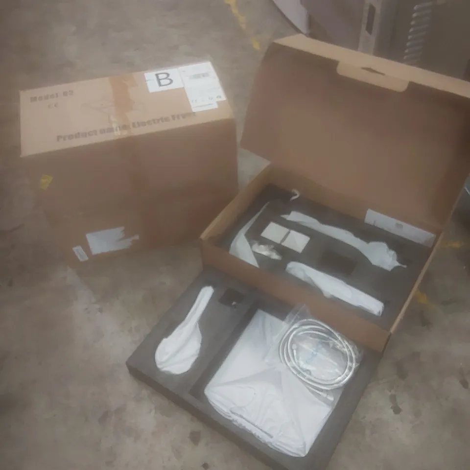 PALLET OF ASSORTED HOUSEHOLD GOODS AND PRODUCTS TO INCLUDE; RAINSWORTH SHOWER SYSTEM, ELECTRIC FRYER, BOXED FURNITURE ETC 