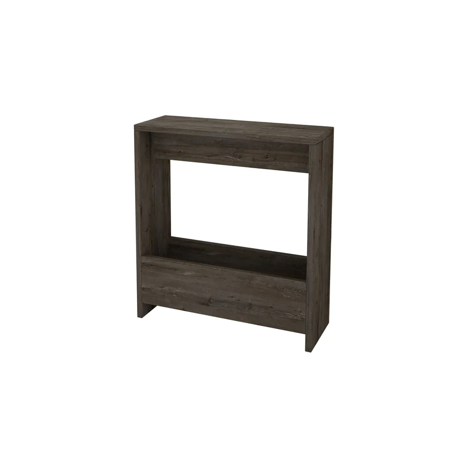 BOXED SIMPI MODERN SIDE TABLE H 60CM 2 TIER IN DARK COFFEE