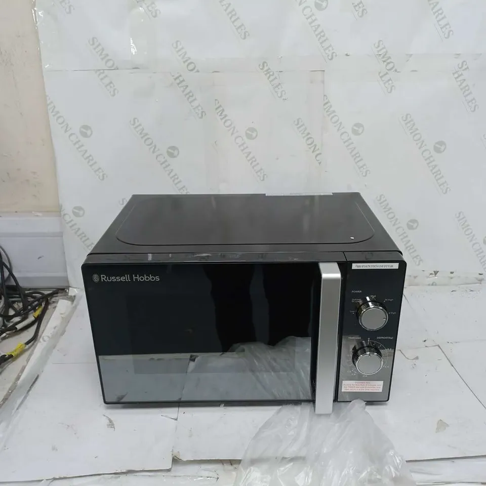 BOXED RUSSELL HOBBS COMPACT BLACK MANUAL MICROWAVE 