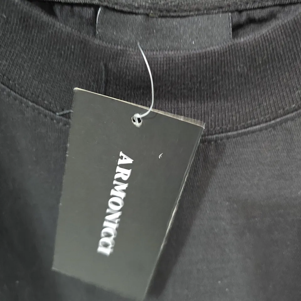 ARMONICCI BLACK T-SHIRT – MEN'S, LOGO PRINT FRONT
