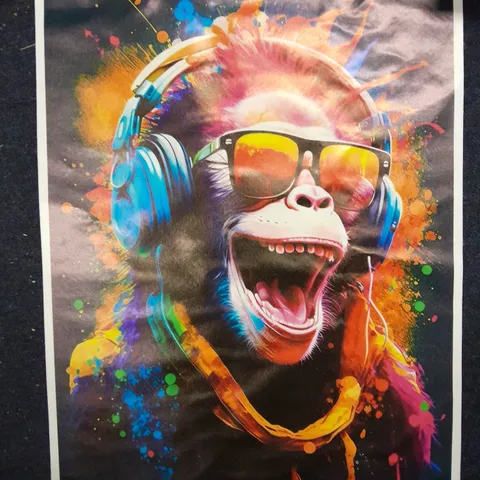 MUSICAL MONKEY PAINT SPLATTER CANVAS ART PRINT