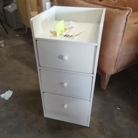 SLIM 3-DRAWER BEDSIDE CABINET - WARM WHITE