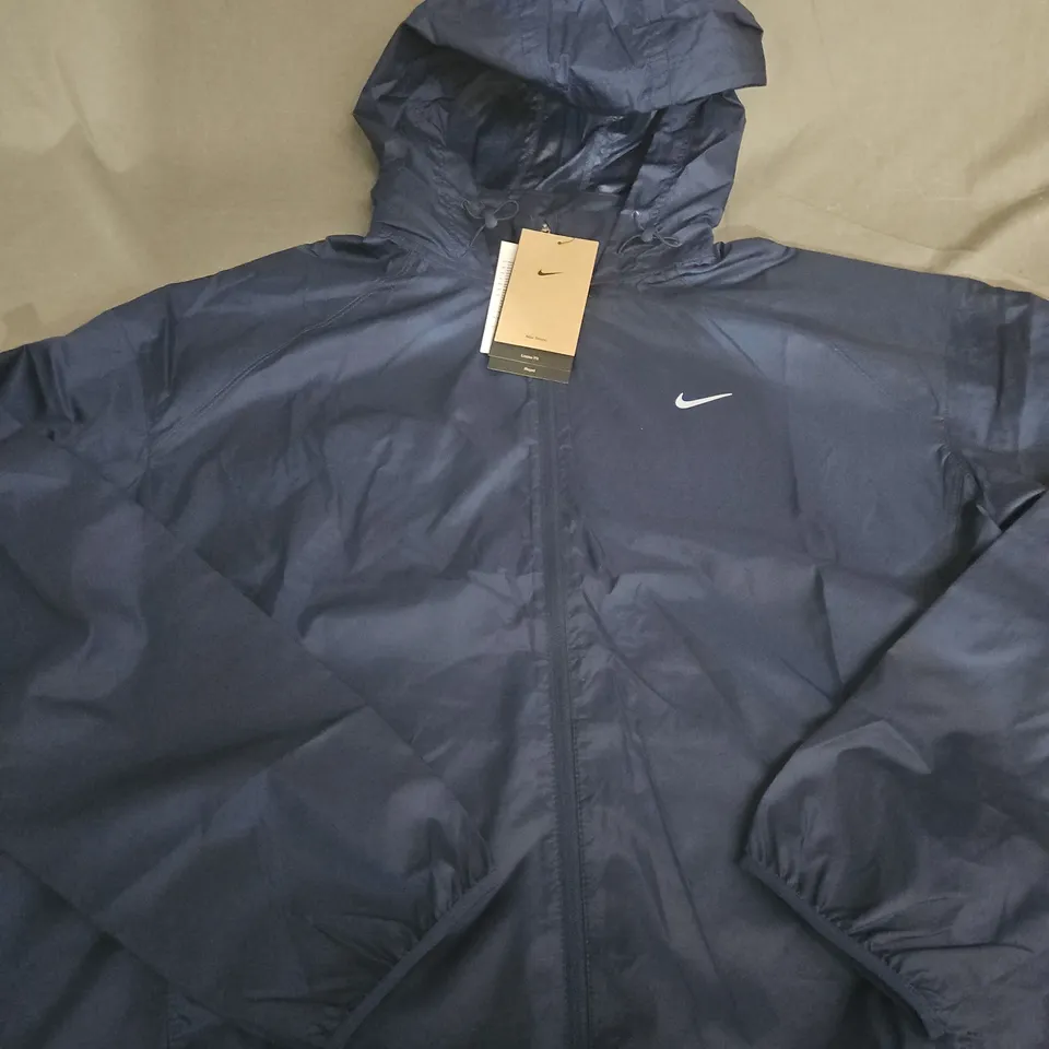 NIKE HOODED WINDBREAKER JACKET – NAVY - WOMENS - LARGE