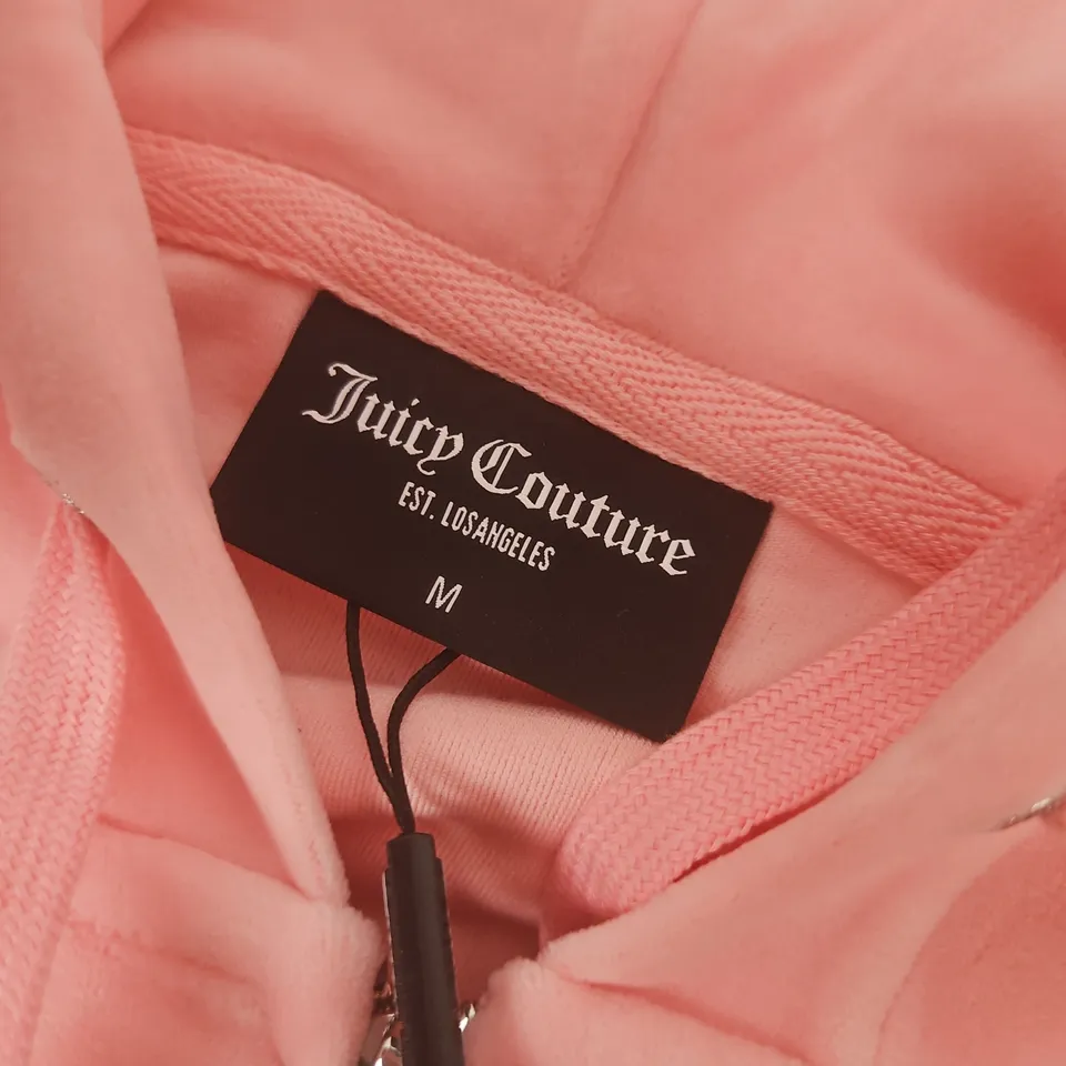 JUICY COUTURE ROBERTSON ZIP THROUGH HOODIE IN PINK - UK MEDIUM 