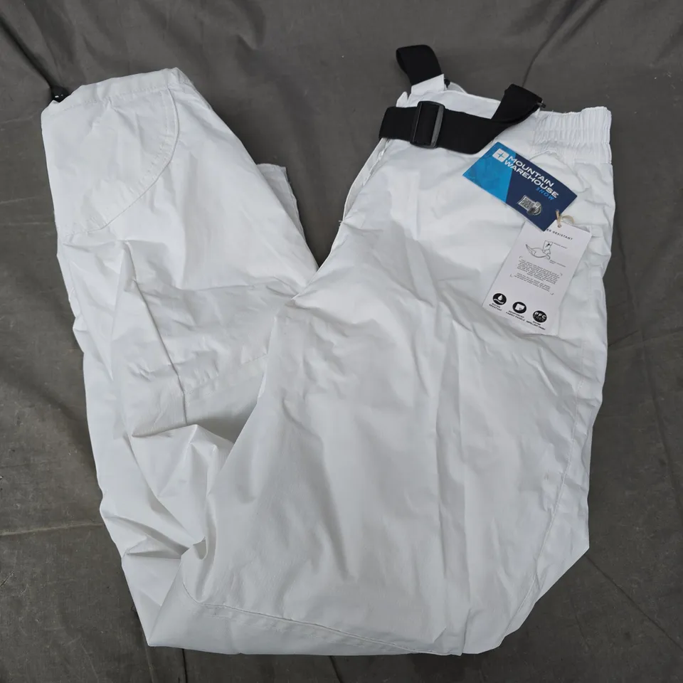 MOUNTAIN WAREHOUSE HONEY KIDS SNOW PANTS IN WHITE - 11-12 YEARS