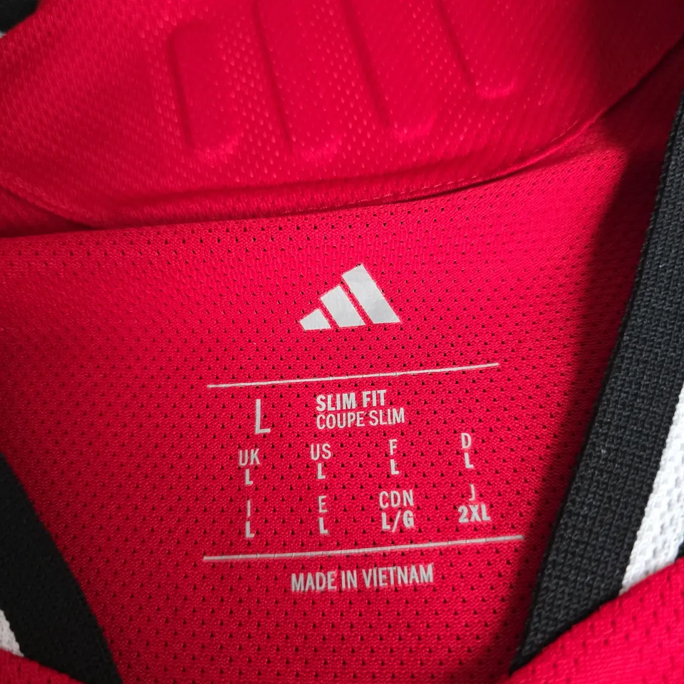 MANCHESTER UNITED FC ADIDAS AUTHENTIC FOOTBALL JERSEY – RED – UK L