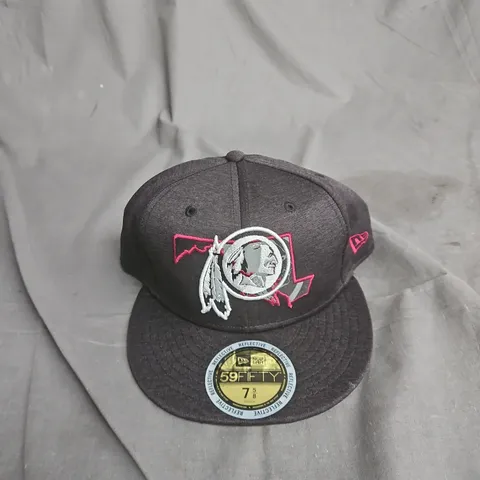 WASHINGTON REDSKINS NEW ERA 59FIFTY CAP – BLACK, FRONT LOGO, UK 7 5/8 (US 7 5/8)