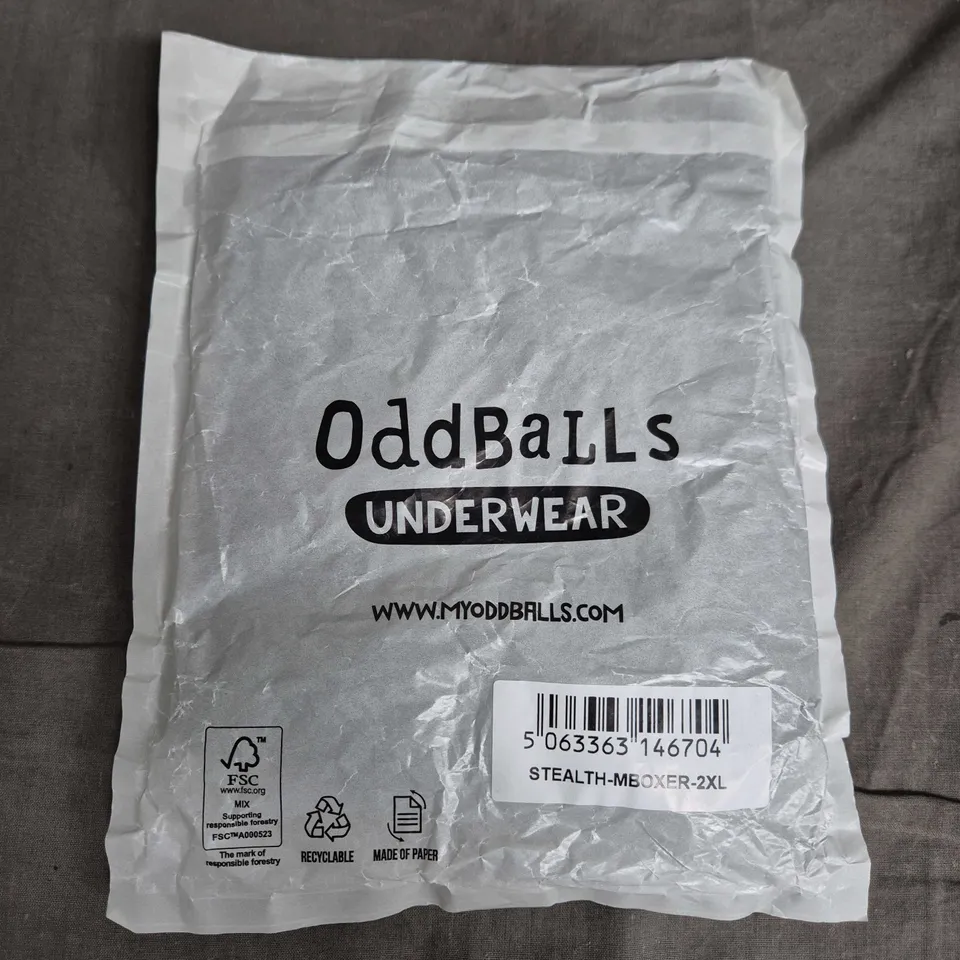 BAGGED ODDBALLS STEALTH MENS BOXERS IN BLACK - 2XL