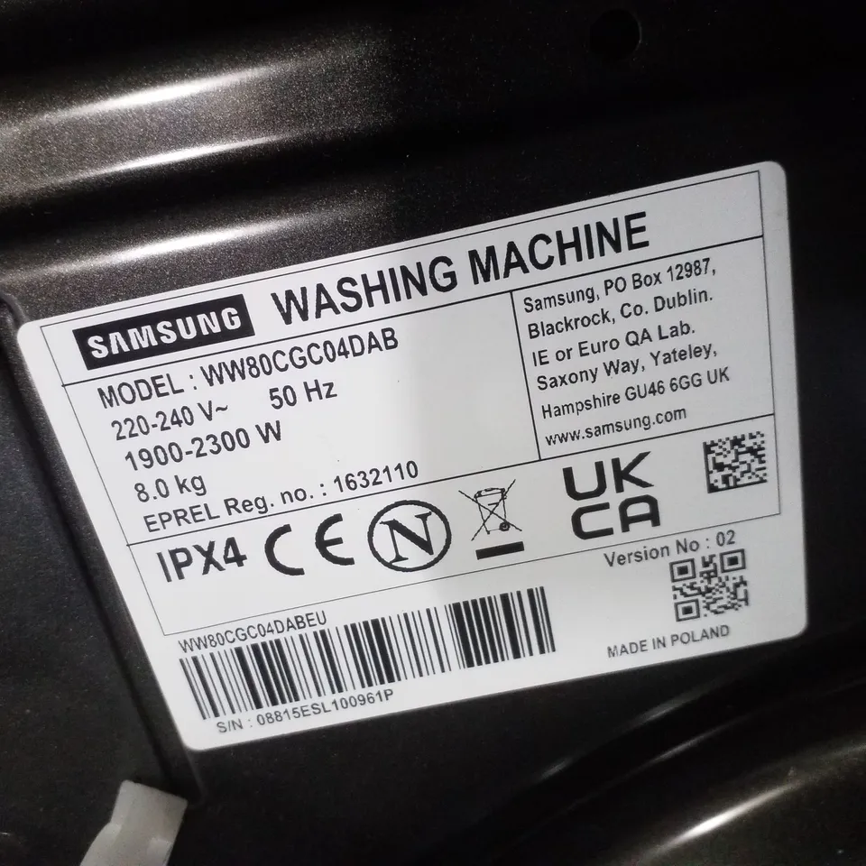 SAMSUNG SERIES 5 SMART LOAD WASHING MACHINE IN BLACK