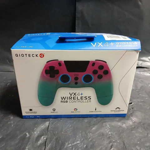 GIOTECK VX4+ WIRELESS RGB CONTROLLER FOR PS4/PC – BOXED