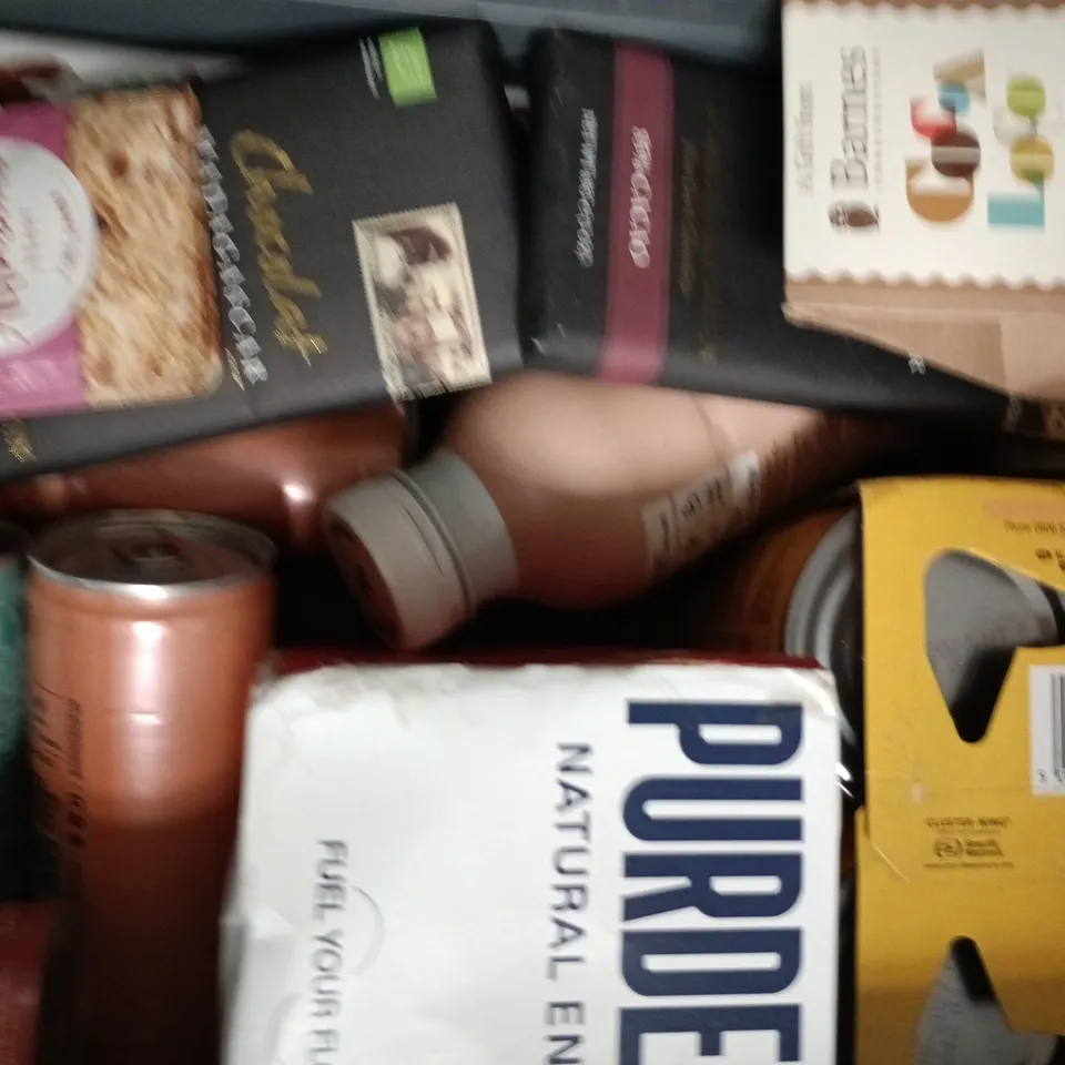 APPROXIMATELY 10 ASSORTED FOOD AND DRINK ITEMS TO INCLUDE KETCHUP, SKITTLES, ETC, ETC