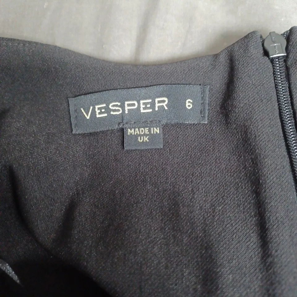 VESPER WOMEN'S DRESS – BLACK OFF-SHOULDER, UK 6