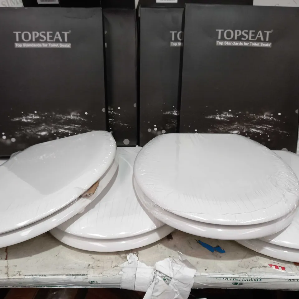 BOX OF 4 TOPSEAT WHITE TOILET SEATS