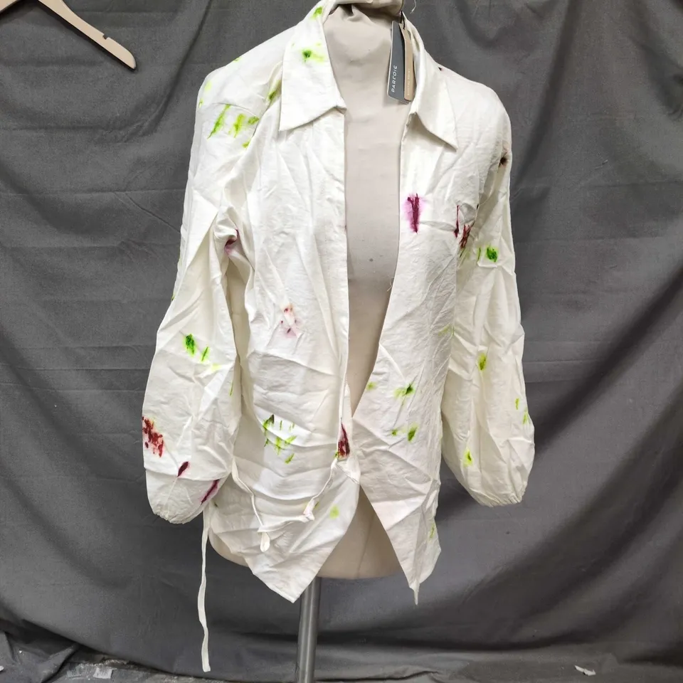 PARFOIS WHITE PAINT-SPLATTER COAT – WOMEN'S SIZE L