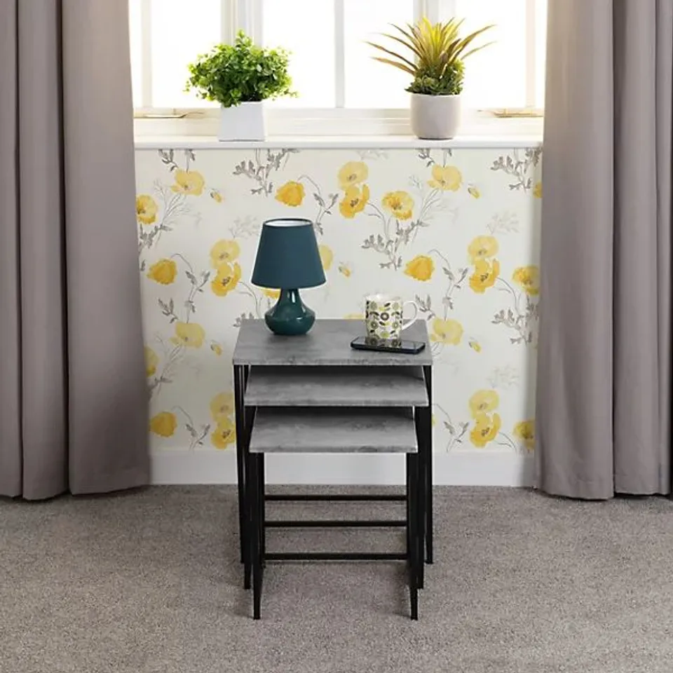 BOXED ATHENS NEST OF TABLES IN CONCRETE EFFECT