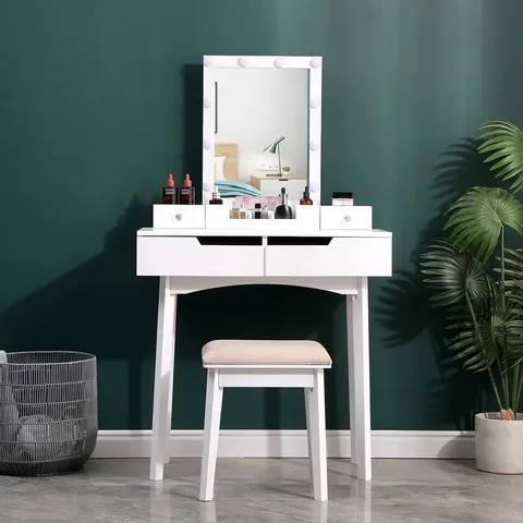 BOXED BRYLEY DRESSING TABLE WITH MIRROR