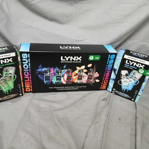 FIVE ASSORTED LYNX GIFT SETS