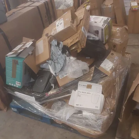 PALLET OF ASSORTED HOUSEHOLD GOODS AND INCOMPLETE FURNITURE PARTS 