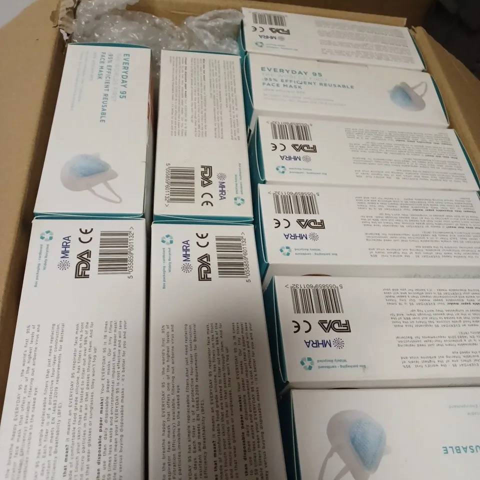 BOX OF 20 BREATHE HAPPY EVERYDAY 95% FILTRATION REUSABLE MASK