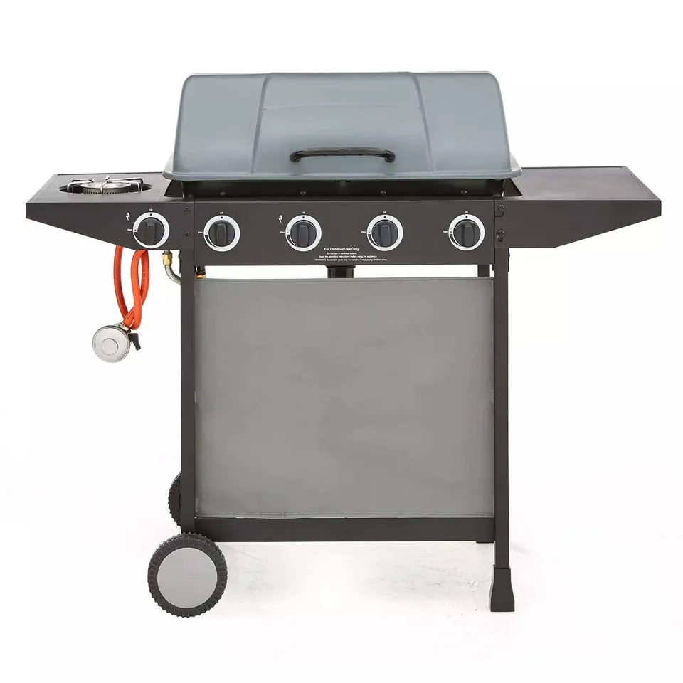 BOXED 4 BURNER GAS BBQ WITH SIDE BURNER RRP £189.99