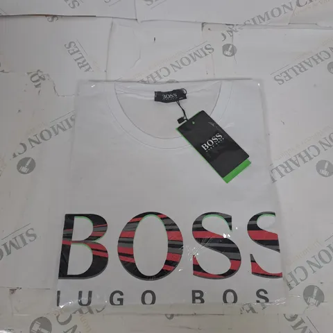 BAGGED HUGO BOSS LOGO T-SHIRT IN WHITE SIZE XXL