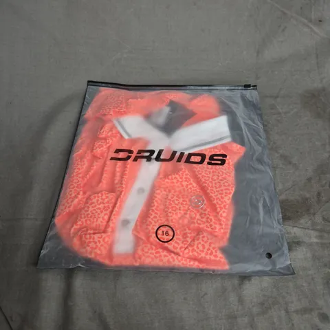 DRUIDS LADIES LEOPARD POLO SHIRT – CORAL, UK 16