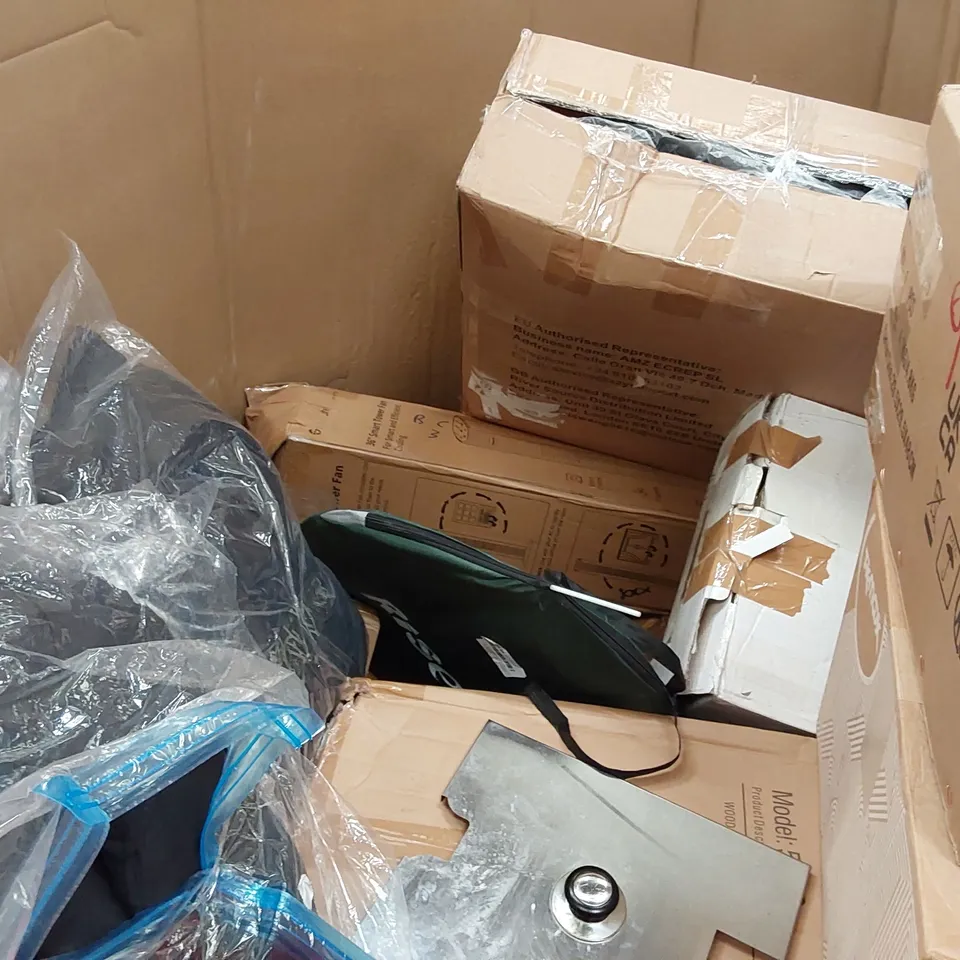 PALLET OF ASSORTED CONSUMER PRODUCTS TO INCLUDE; F1900 MASTICATING WHOLE FRUIT JUICERS, SOUTH BASE COMMERCIAL FRYER, AIR FRYER, CABINET ECT