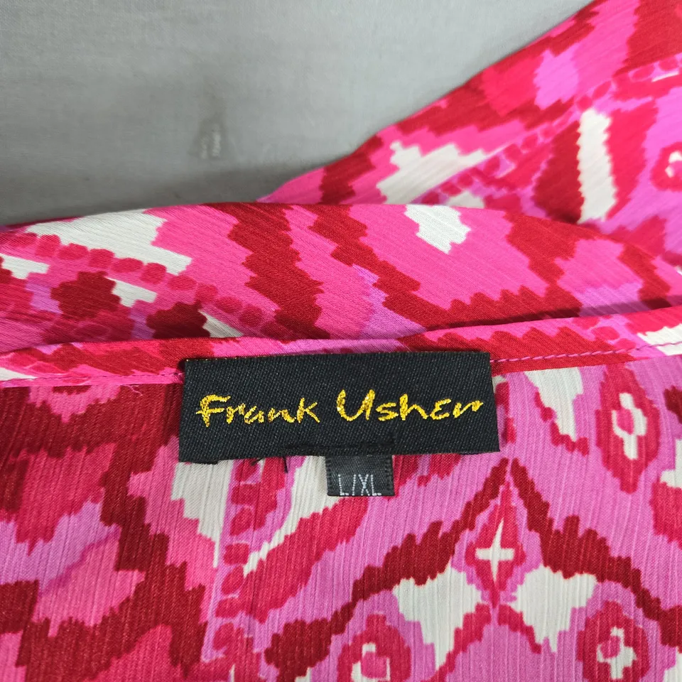 FRANK USHER PINK GEOMETRIC PRINT DRESS – WOMEN'S UK SIZE L-XL