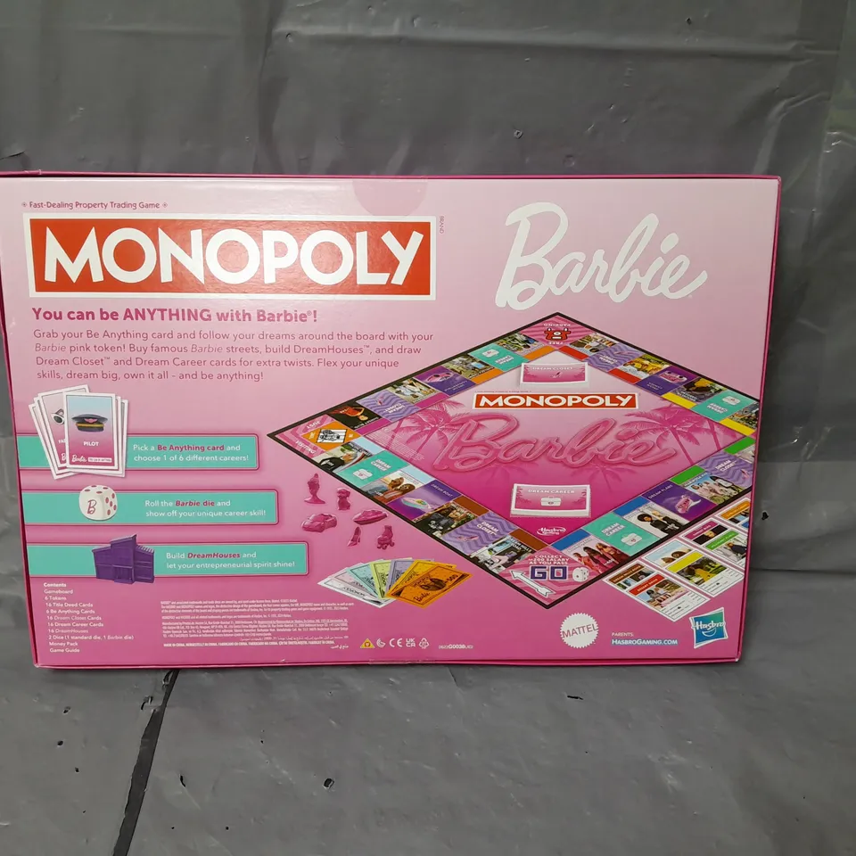 BOXED MONOPOLY BARBIE BOARD GAME  RRP £29.99