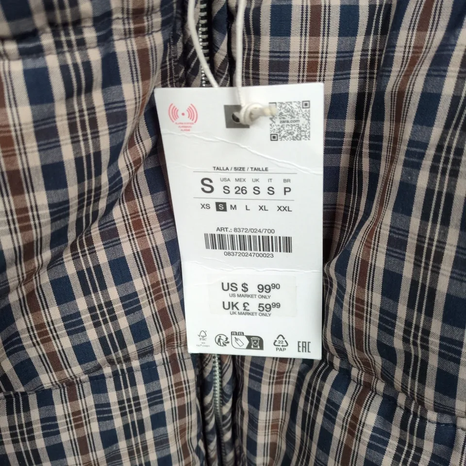 ZARA WOMEN'S PLAID PUFFER JACKET – UK SIZE S