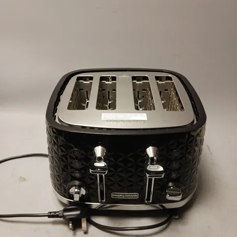 MORPHY RICHARDS UNBOXED 4 SLICE BLACK/SILVER TOASTER