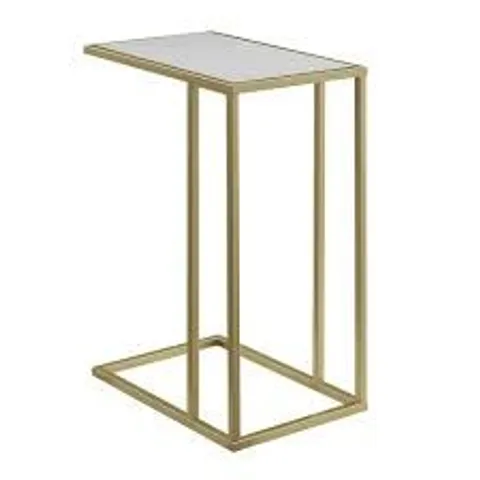 BRAND NEW BOXED WALKER EDISON 20" C-TABLE - WHITE FAUX MARBLE/GOLD (1 BOX)