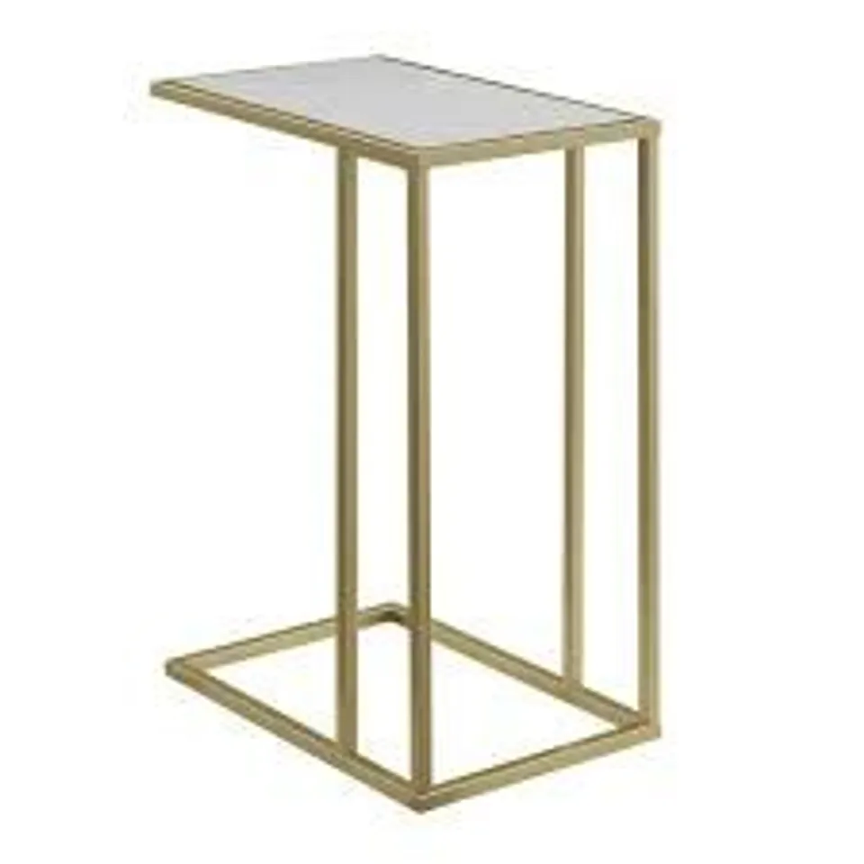 BRAND NEW BOXED WALKER EDISON 20" C-TABLE - WHITE FAUX MARBLE/GOLD (1 BOX)