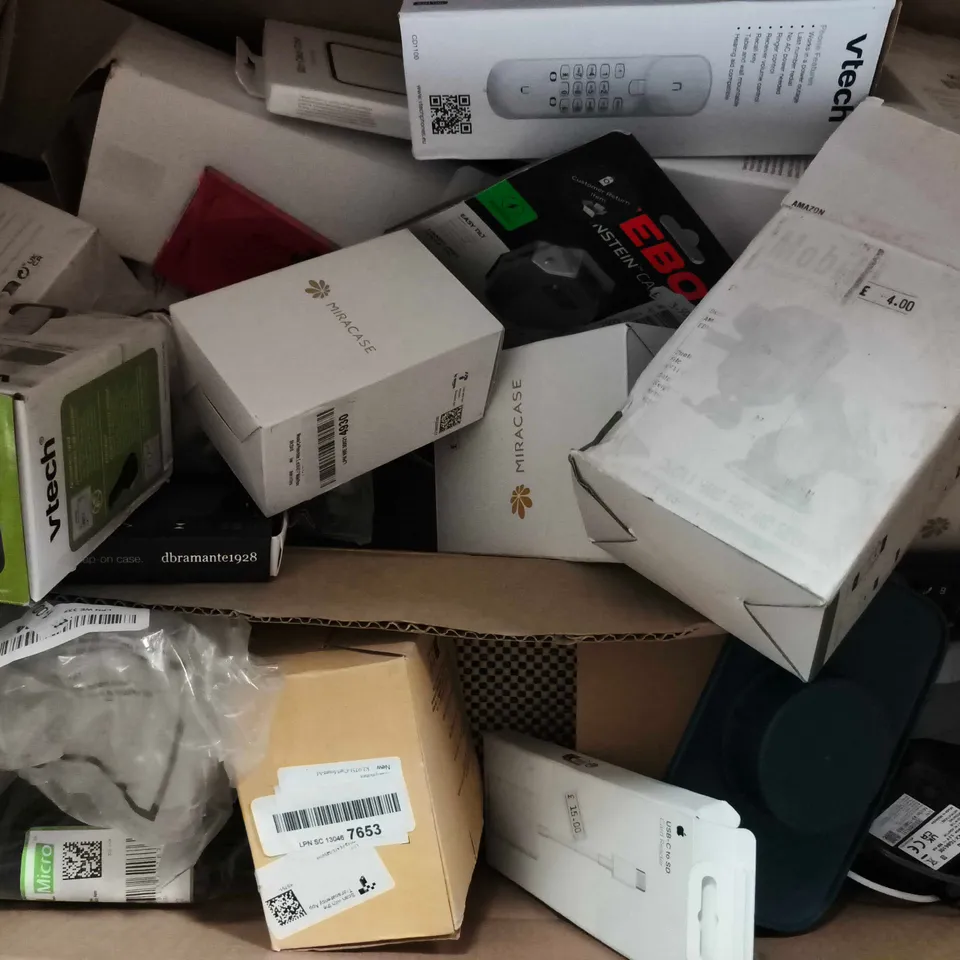 BOX OF APPROXIMATELY 20 ASSORTED ITEMS TO INCLUDE VTECH TRIMSTYLE TELEPHONE, ETC - COLLECTION ONLY