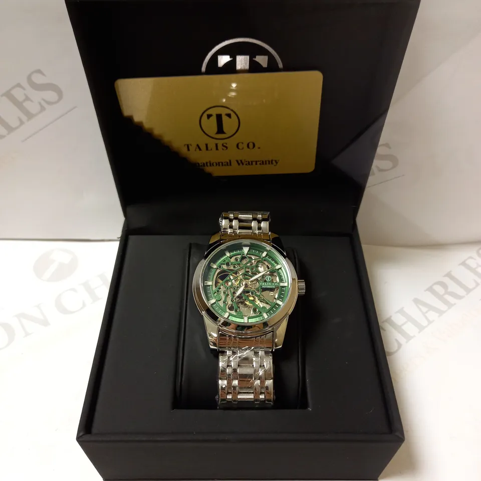 TALIS CO SKELETON GREEN BRACELET STRAP WRISTWATCH RRP £550