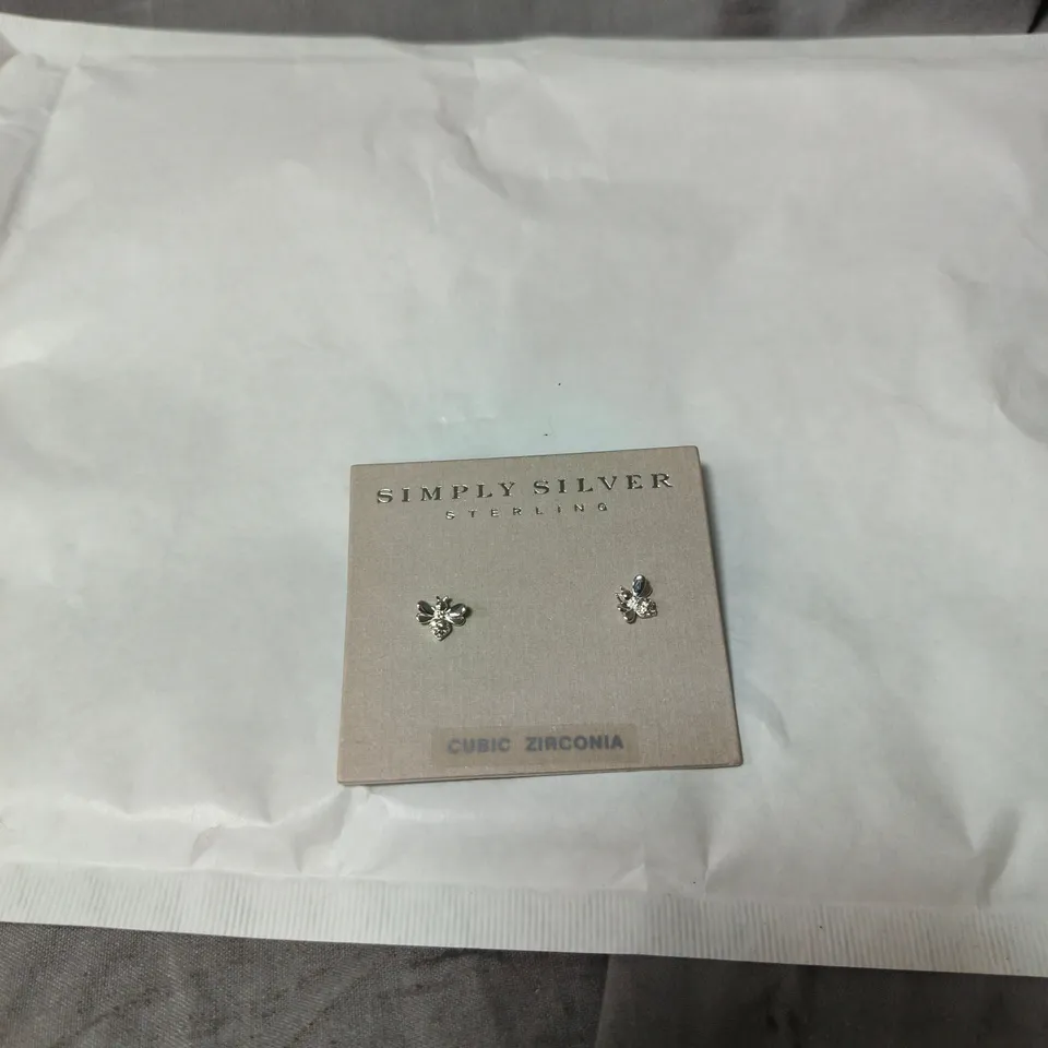 SIMPLY SILVER STERLING CUBIC ZIRCONIA 925 POLISH EARRINGS