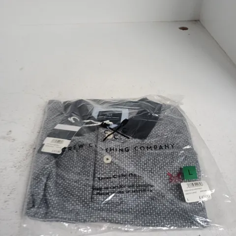 CREW CLOTHING COMPANY EDEN JACQUARD POLO SHIRT – SIZE L