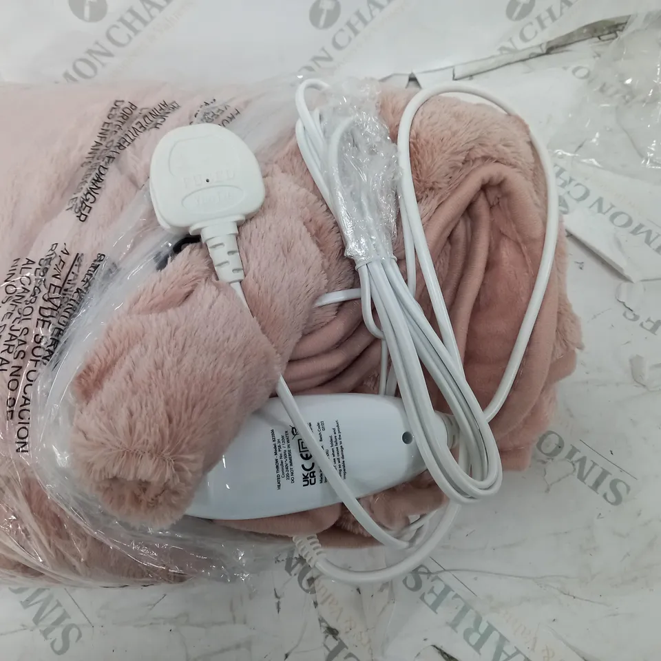 COZEE HOME HEATED BLANKET IN PINK