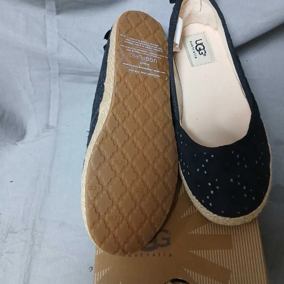 UGG TASSY BLACK 2 ESPADRILLE FLATS – WOMEN'S UK 2