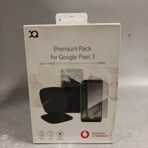 APPROXIMATELY 25 BOXED XQ PREMIUM PACKS FOR GOOGLE PIXEL 3 TO INCLUDE GLASS SCREEN PROTECTOR, FLEX COVER & FAST WIRELESS CHARGER