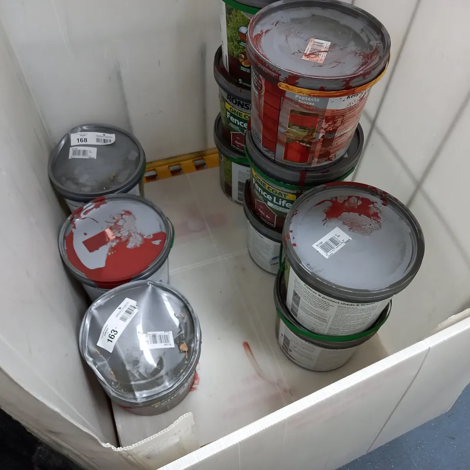 LOT OF 11 TUBS OF RONSEAL 5L ONE COAT TIMBERCARE - RED CEDAR