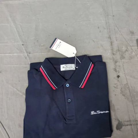 BEN SHERMAN POLO SHIRT – NAVY, REGULAR FIT, UK SIZE M