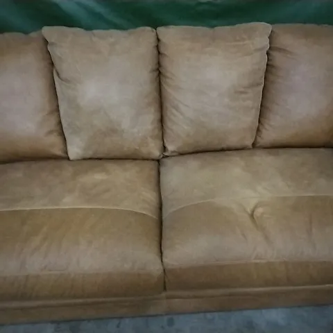 QUALITY 3 SEATER RUST LEATHER SOFA