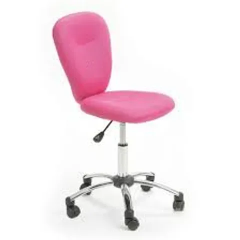 BRAND NEW & BOXED MALI FABRIC HEIGHT ADJUSTABLE OFFICE CHAIR IN PINK (1 BOX)