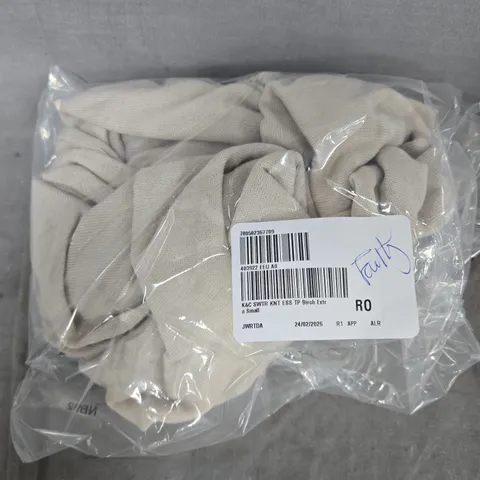 BAGGED KIM & CO FINE SWEATER KNIT ESSENTIAL LONG SLEEVE TOP IN BIRCH SIZE XS